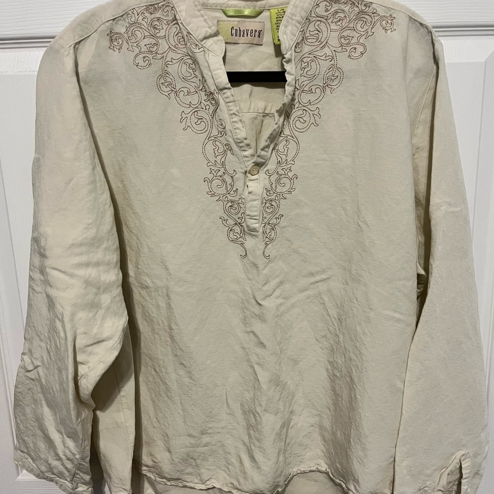 Cubavera beige blouse in large